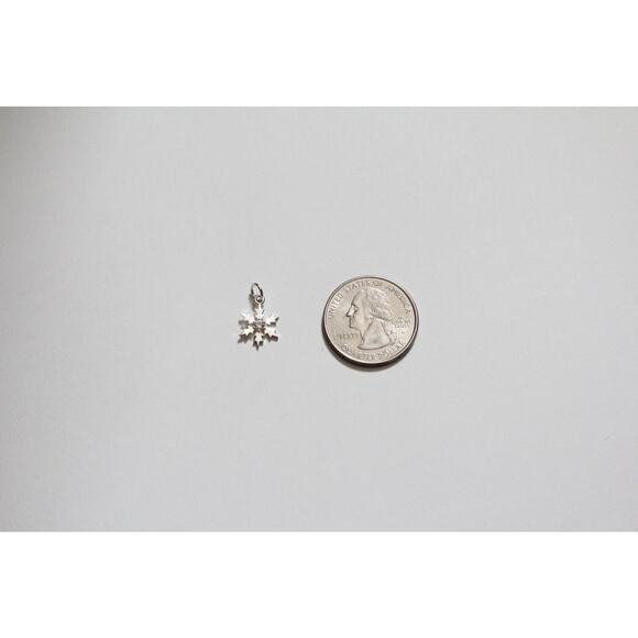 Sterling Silver Snowflake Charm, Sterling Silver Christmas Snowflake Charm - Picture 6 of 6